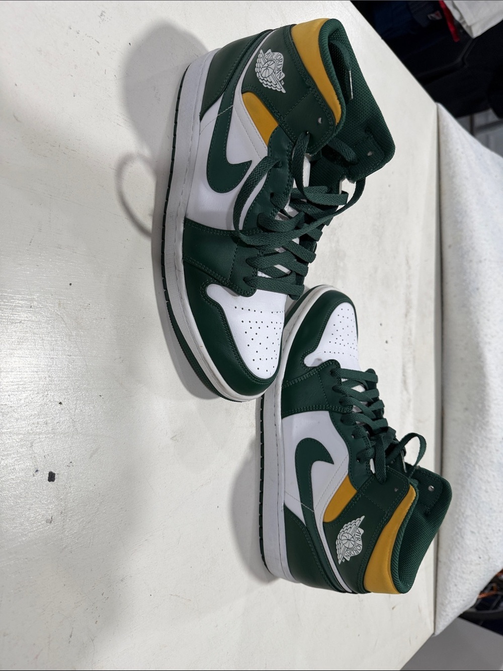 Nike Men’s High-Top Sneakers in Green, White & Yellow